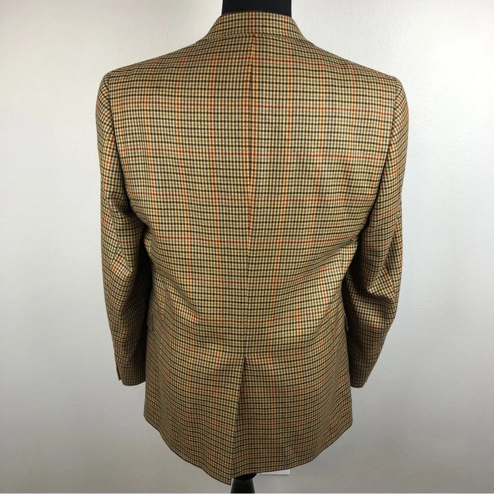 Hart Schaffner Marx Gold Trumpeter Blazer Sz 41L Loro Piana Houndstooth Cashmere - Picture 7 of 13